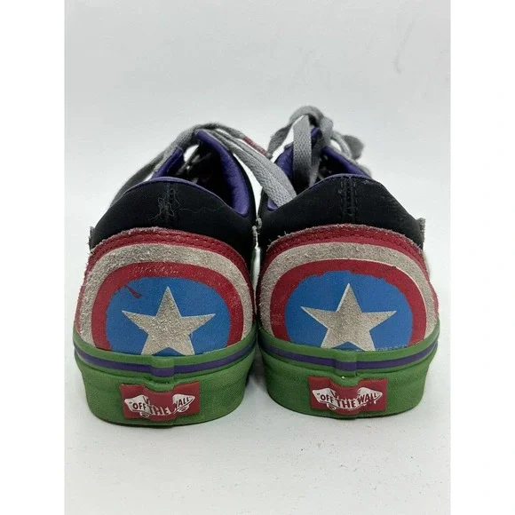 Vans X Marvel Avengers Old Skool Mens 8 Women 9.5 Shoes Captain America Sneakers - Picture 5 of 7
